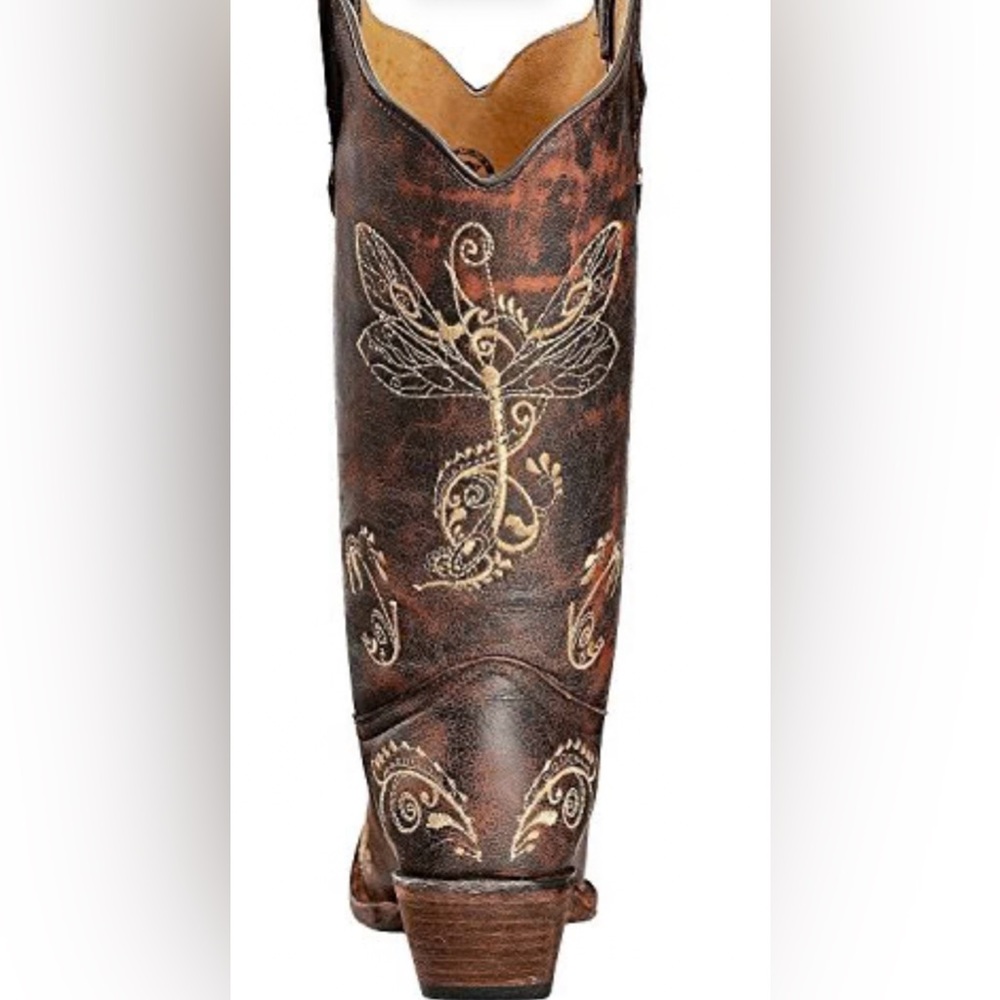 💥PRICE DROP💥 CORRAL CIRCLE G L5001 DISTRESSED BROWN DRAGONFLY WESTERN BOOT - Picture 2 of 7